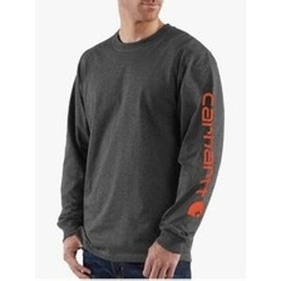 Carhartt Force Relaxed Fit Long-Sleeve T-Shirt Carbon Heather Orange - Size 2XL - Picture 1 of 7